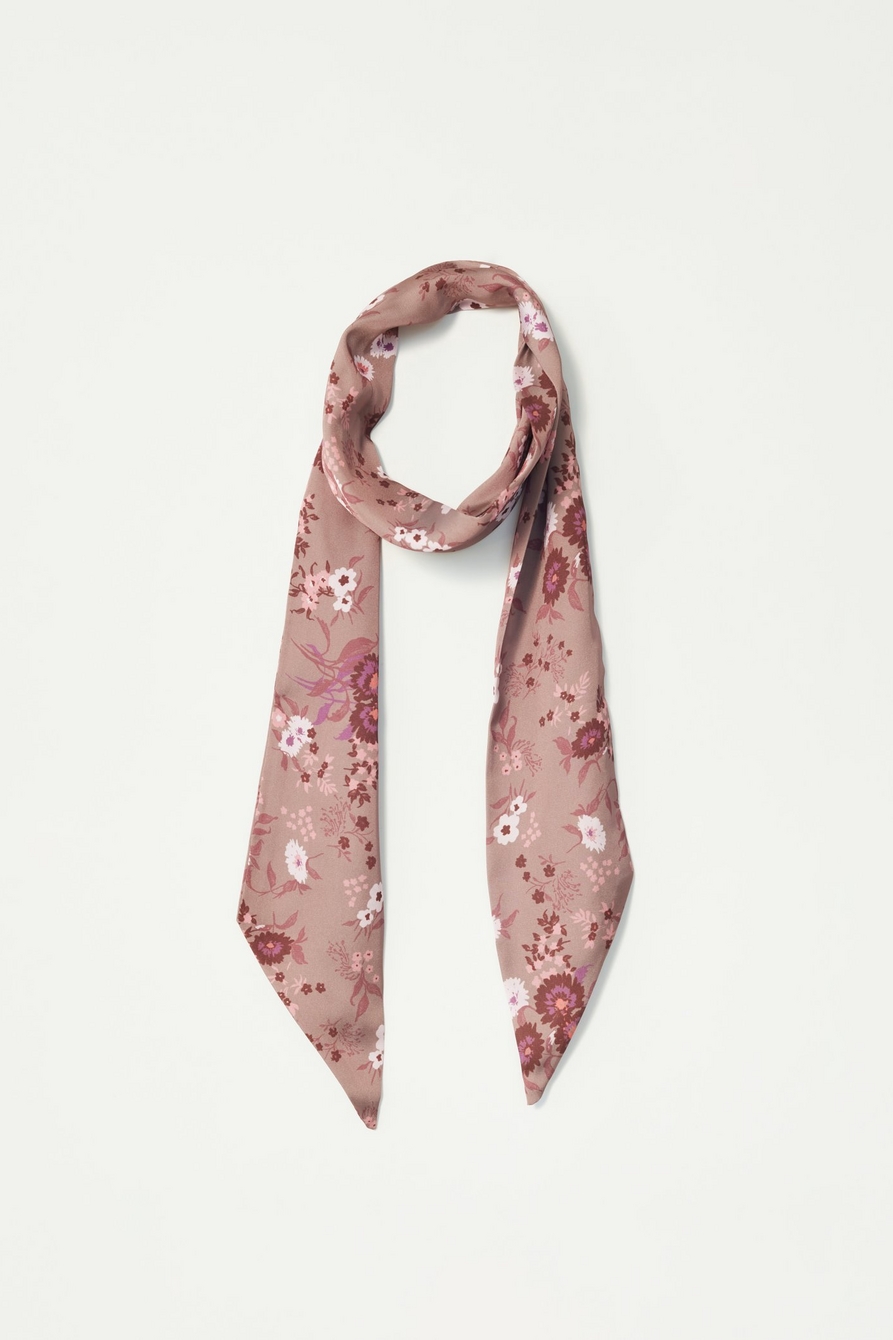 floral silky skinny scarf